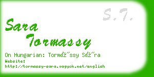 sara tormassy business card